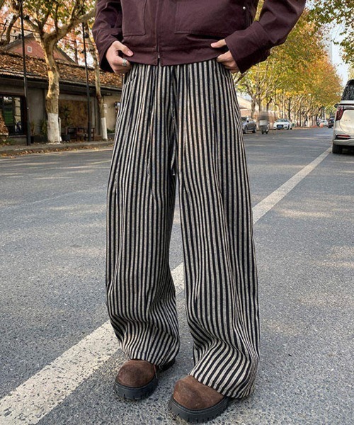 NOWLE（ノウル）の「【NOWLE】リラックスフィット ストライプ イージーパンツ（その他パンツ・メンズ・グレー/ブラック・LARGE/MEDIUM/SMALL）」の16枚目の写真