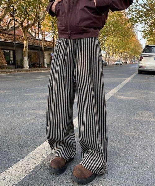 NOWLE（ノウル）の「【NOWLE】リラックスフィット ストライプ イージーパンツ（その他パンツ・メンズ・グレー/ブラック・LARGE/MEDIUM/SMALL）」の18枚目の写真