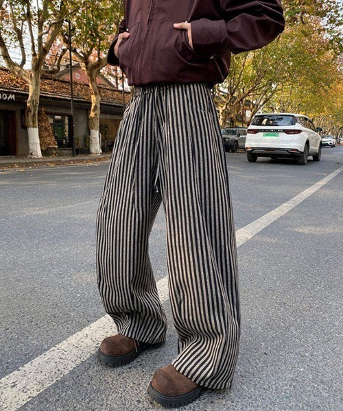 NOWLE（ノウル）の「【NOWLE】リラックスフィット ストライプ イージーパンツ（その他パンツ・メンズ・グレー/ブラック・LARGE/MEDIUM/SMALL）」の19枚目の写真