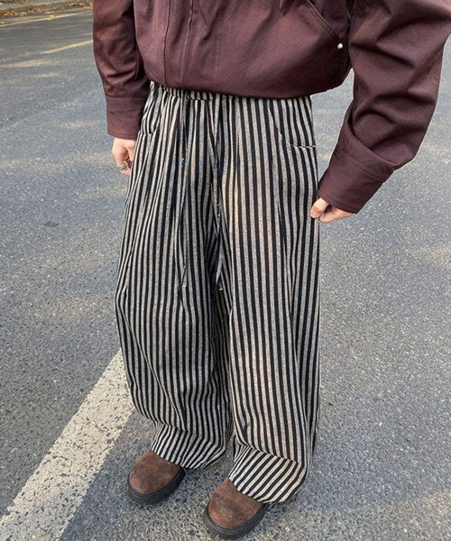 NOWLE（ノウル）の「【NOWLE】リラックスフィット ストライプ イージーパンツ（その他パンツ・メンズ・グレー/ブラック・LARGE/MEDIUM/SMALL）」の20枚目の写真