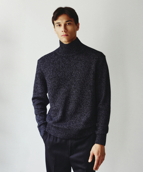 Reuben Merino Wool Turtleneck Pullover Black