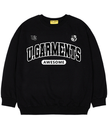 [キモ]UGスポーティオーバーサイズマンツーマンTシャツブラック