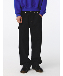 Logo Patch Work Pants Black
