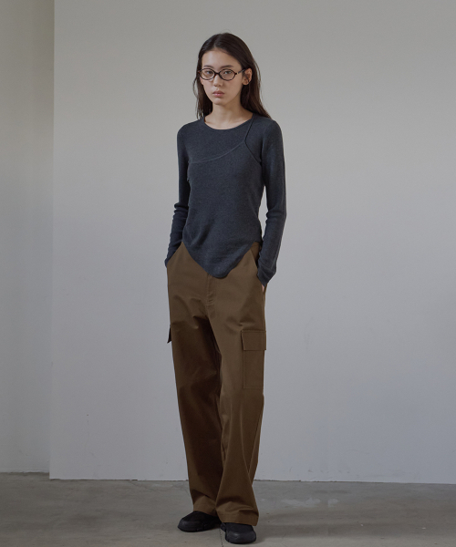BUT'TON(ボッタン)の「Cargo Pocket Wide Pants (Khaki Brown)(その他パンツ・レディース・その他・SMALL/MEDIUM)」の2枚目の写真