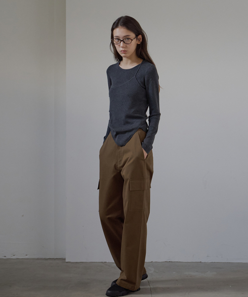 BUT'TON(ボッタン)の「Cargo Pocket Wide Pants (Khaki Brown)(その他パンツ・レディース・その他・SMALL/MEDIUM)」の3枚目の写真