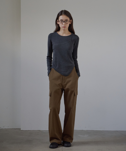 BUT'TON(ボッタン)の「Cargo Pocket Wide Pants (Khaki Brown)(その他パンツ・レディース・その他・SMALL/MEDIUM)」の4枚目の写真