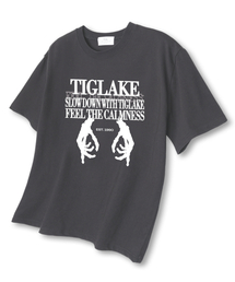 スローダウン オーバーサイズ 半袖Tシャツ ダークグレー