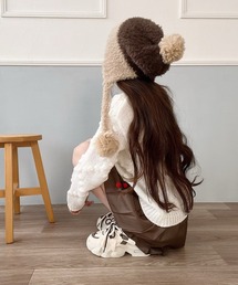 Nana(ナナ)（ナナ）の「【あったか特集】ポンポンニット帽（ニットキャップ/ビーニー）」