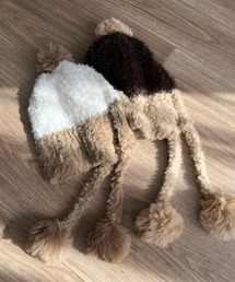 Nana(ナナ)（ナナ）の「【あったか特集】ポンポンニット帽（ニットキャップ/ビーニー）」