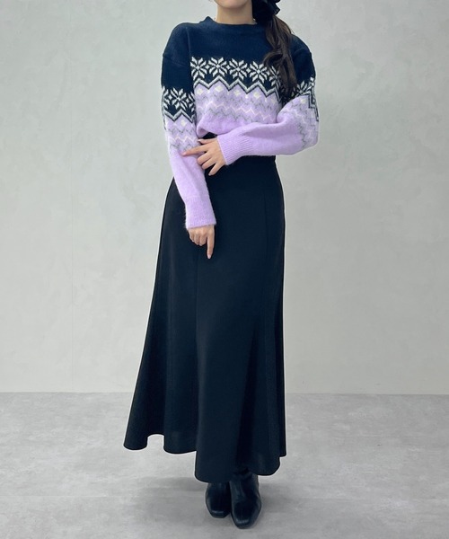 MISCH MASCH(ミッシュマッシュ)の「一部店舗限定 ノルディック柄配色ニットプルオーバー(ニット/セーター・レディース・レッド/パープル/ブルー・フリ-)」の18枚目の写真