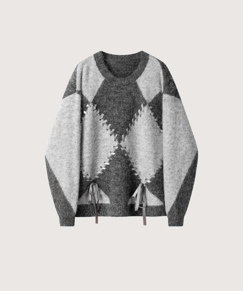 Argyle Block Motif Sweater