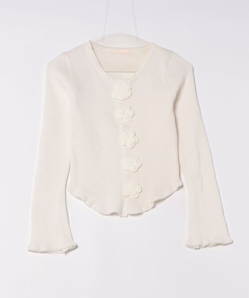 frunco（フランコ）の「フラワーヘムトップス（Tシャツ/カットソー・レディース・ホワイト/ピンク・FREE）」の3枚目の写真