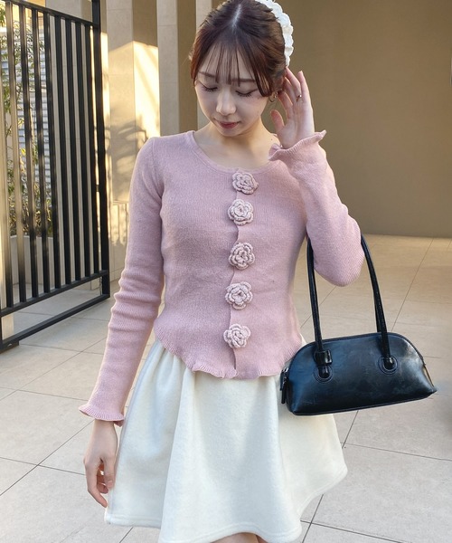 frunco（フランコ）の「フラワーヘムトップス（Tシャツ/カットソー・レディース・ホワイト/ピンク・FREE）」の16枚目の写真