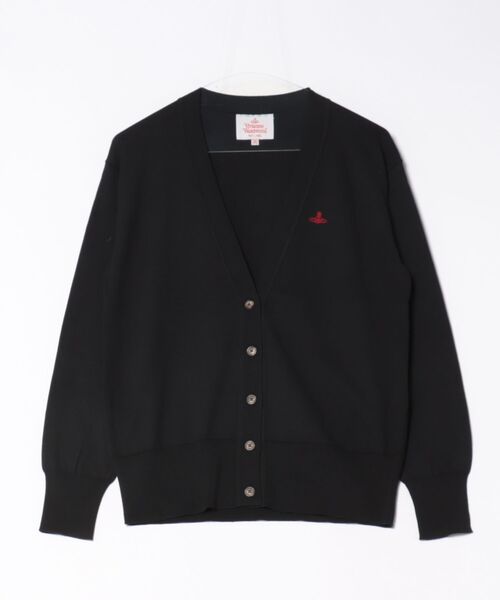 Vivienne Westwood(ヴィヴィアンウエストウッド)の「オーガニックコットンベーシックリラックスVネックカーディガン(カーディガン/ボレロ・レディース・ブラック/ブルー/レッド/ホワイト・FREE)」の2枚目の写真