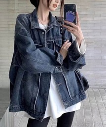 Sawa a la mode（サワアラモード）の「フリンジ加工デニムジャケット【大きいサイズ対応】（デニムジャケット）」