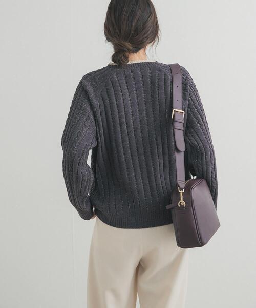 URBAN RESEARCH DOORS（アーバンリサーチドアーズ）の「ラグランモールニット（ニット/セーター・レディース・アイボリー/チャコールグレー・FREE）」の12枚目の写真