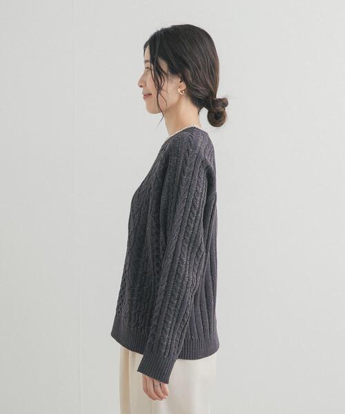 URBAN RESEARCH DOORS（アーバンリサーチドアーズ）の「ラグランモールニット（ニット/セーター・レディース・アイボリー/チャコールグレー・FREE）」の18枚目の写真