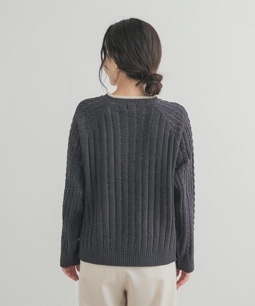 URBAN RESEARCH DOORS（アーバンリサーチドアーズ）の「ラグランモールニット（ニット/セーター・レディース・アイボリー/チャコールグレー・FREE）」の19枚目の写真