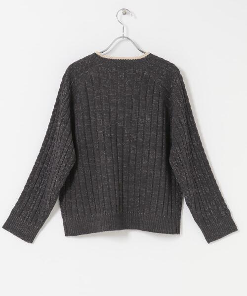 URBAN RESEARCH DOORS（アーバンリサーチドアーズ）の「ラグランモールニット（ニット/セーター・レディース・アイボリー/チャコールグレー・FREE）」の22枚目の写真