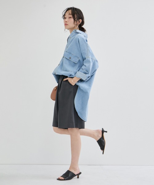 le cercle ADAM ET ROPE'(ルセルクルアダムエロペ)の「【LANCER/ランサー】OVER SHIRTS(シャツ/ブラウス・レディース・ブルー系その他6/ホワイト/ネイビー・FREE)」の20枚目の写真