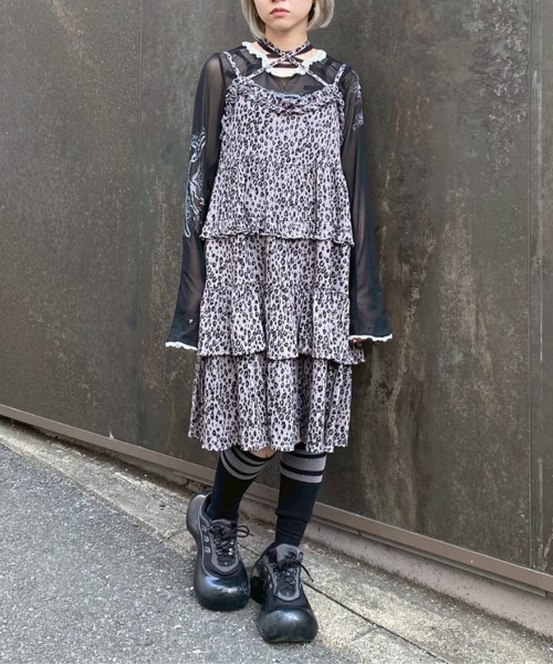 Candy Stripper（キャンディストリッパー）の「TIERED CAMI ワンピース（ワンピース・レディース・グレー/ヘザーグレー/チャコール/ブラック・FREE）」の3枚目の写真