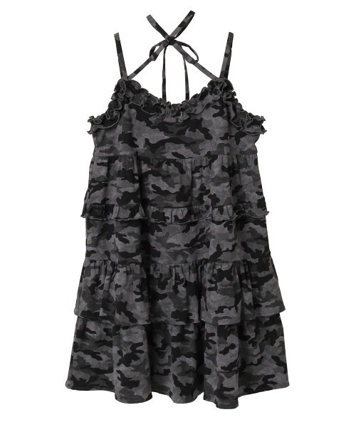 Candy Stripper（キャンディストリッパー）の「TIERED CAMI ワンピース（ワンピース・レディース・グレー/ヘザーグレー/チャコール/ブラック・FREE）」の4枚目の写真