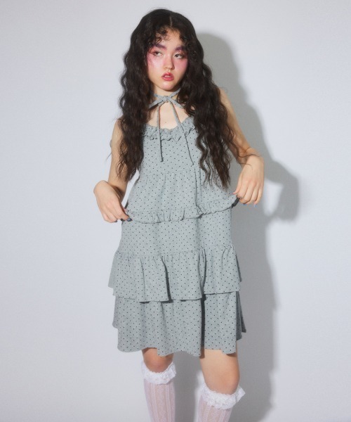 Candy Stripper（キャンディストリッパー）の「TIERED CAMI ワンピース（ワンピース・レディース・グレー/ヘザーグレー/チャコール/ブラック・FREE）」の6枚目の写真