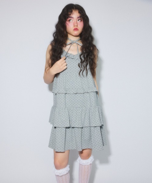 Candy Stripper（キャンディストリッパー）の「TIERED CAMI ワンピース（ワンピース・レディース・グレー/ヘザーグレー/チャコール/ブラック・FREE）」の8枚目の写真