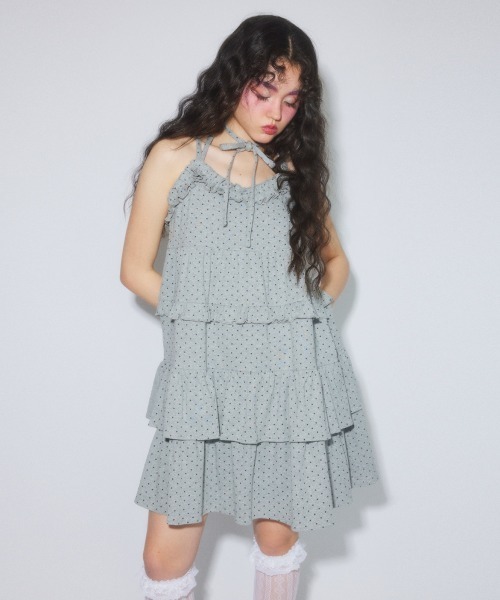 Candy Stripper（キャンディストリッパー）の「TIERED CAMI ワンピース（ワンピース・レディース・グレー/ヘザーグレー/チャコール/ブラック・FREE）」の9枚目の写真