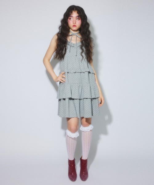 Candy Stripper（キャンディストリッパー）の「TIERED CAMI ワンピース（ワンピース・レディース・グレー/ヘザーグレー/チャコール/ブラック・FREE）」の10枚目の写真