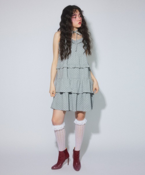 Candy Stripper（キャンディストリッパー）の「TIERED CAMI ワンピース（ワンピース・レディース・グレー/ヘザーグレー/チャコール/ブラック・FREE）」の11枚目の写真