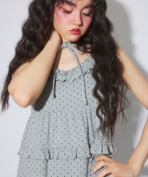 Candy Stripper（キャンディストリッパー）の「TIERED CAMI ワンピース（ワンピース・レディース・グレー/ヘザーグレー/チャコール/ブラック・FREE）」の12枚目の写真