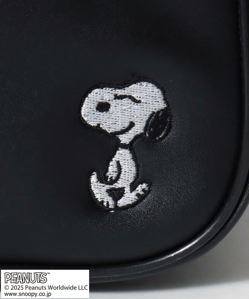 PEANUTS(ピーナッツ)の「PEANUTS SNOOPY(ピーナッツ スヌーピー)スクールバッグ/フェイクレザー/ブランドロゴ刺繍/Dカン付き/ユニセックス(ボストンバッグ・レディース・ダークブラウン/ブラック・FREE)」の21枚目の写真