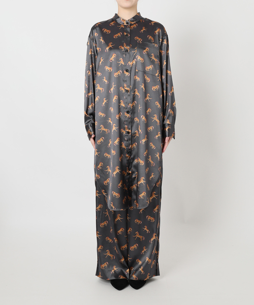 VERMEIL par iena（ヴェルメイユパーイエナ）の「Horsey Pattern シャツワンピース（シャツワンピース・レディース・オレンジ/チャコールグレー・FREE）」の16枚目の写真