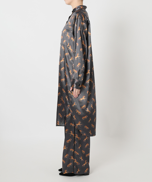 VERMEIL par iena（ヴェルメイユパーイエナ）の「Horsey Pattern シャツワンピース（シャツワンピース・レディース・オレンジ/チャコールグレー・FREE）」の17枚目の写真