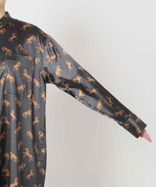 VERMEIL par iena（ヴェルメイユパーイエナ）の「Horsey Pattern シャツワンピース（シャツワンピース・レディース・オレンジ/チャコールグレー・FREE）」の20枚目の写真