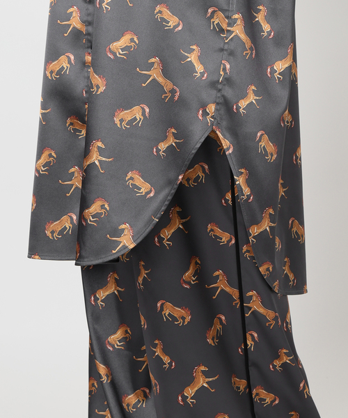 VERMEIL par iena（ヴェルメイユパーイエナ）の「Horsey Pattern シャツワンピース（シャツワンピース・レディース・オレンジ/チャコールグレー・FREE）」の22枚目の写真