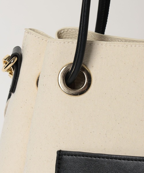 Elura（エルーラ）の「3WAYハトメトート/633020（トートバッグ・レディース・オフホワイト/ブラック・FREE）」の17枚目の写真