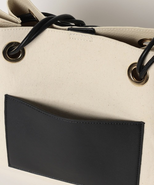 Elura（エルーラ）の「3WAYハトメトート/633020（トートバッグ・レディース・オフホワイト/ブラック・FREE）」の21枚目の写真
