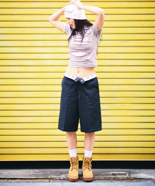 X-girl（エックスガール）の「X-girl × Dickies WASHED WORK SHORTS（その他パンツ・レディース・ブラウン/ブラック・S/M）」の5枚目の写真