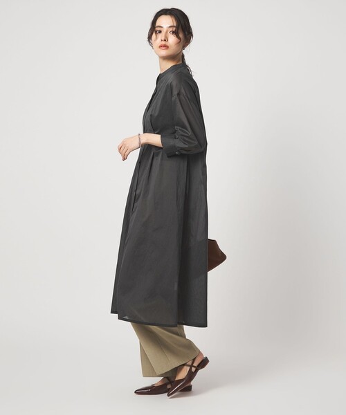 green label relaxing（グリーンレーベルリラクシング）の「シアー ストライプ シャツワンピース（シャツワンピース・レディース・オフホワイト/モカ/ブラック・FREE）」の15枚目の写真