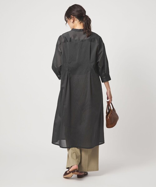 green label relaxing（グリーンレーベルリラクシング）の「シアー ストライプ シャツワンピース（シャツワンピース・レディース・オフホワイト/モカ/ブラック・FREE）」の16枚目の写真