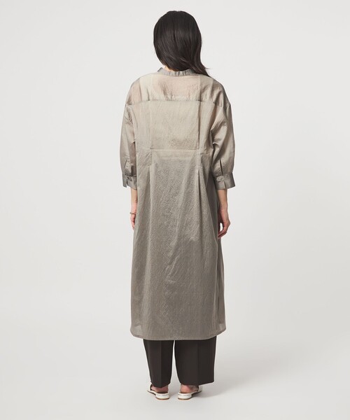 green label relaxing（グリーンレーベルリラクシング）の「シアー ストライプ シャツワンピース（シャツワンピース・レディース・オフホワイト/モカ/ブラック・FREE）」の19枚目の写真