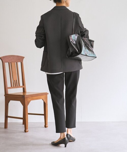 LIVETART（リヴェタート）の「《LIVETART》ボンディングメッシュジャケット（テーラードジャケット・レディース・グレー/ネイビー・FREE）」の5枚目の写真