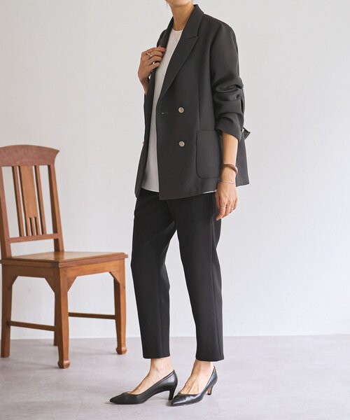 LIVETART（リヴェタート）の「《LIVETART》ボンディングメッシュジャケット（テーラードジャケット・レディース・グレー/ネイビー・FREE）」の6枚目の写真