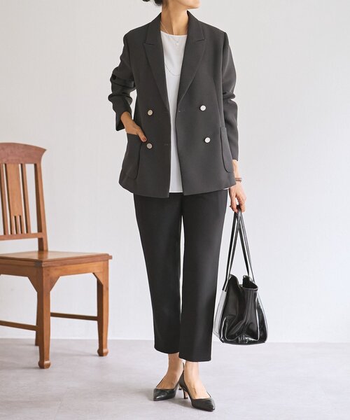 LIVETART（リヴェタート）の「《LIVETART》ボンディングメッシュジャケット（テーラードジャケット・レディース・グレー/ネイビー・FREE）」の7枚目の写真