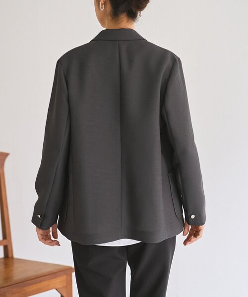 LIVETART（リヴェタート）の「《LIVETART》ボンディングメッシュジャケット（テーラードジャケット・レディース・グレー/ネイビー・FREE）」の12枚目の写真