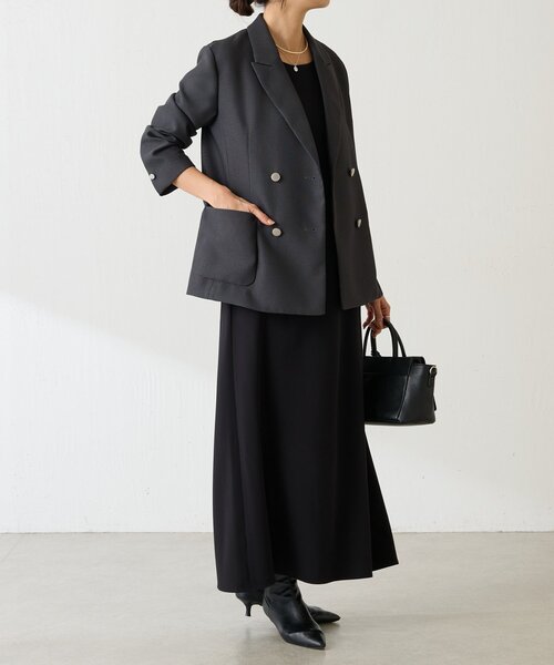 LIVETART（リヴェタート）の「《LIVETART》ボンディングメッシュジャケット（テーラードジャケット・レディース・グレー/ネイビー・FREE）」の18枚目の写真