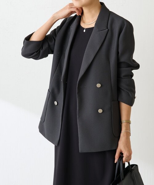 LIVETART（リヴェタート）の「《LIVETART》ボンディングメッシュジャケット（テーラードジャケット・レディース・グレー/ネイビー・FREE）」の20枚目の写真