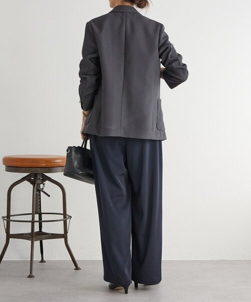 LIVETART（リヴェタート）の「《LIVETART》ボンディングメッシュジャケット（テーラードジャケット・レディース・グレー/ネイビー・FREE）」の16枚目の写真